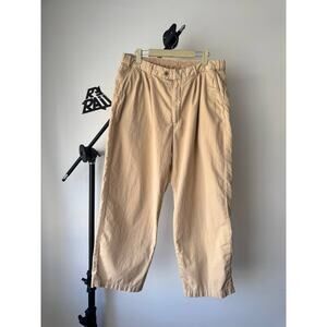 Naissance Wide Cropped Boxy Pants Beige